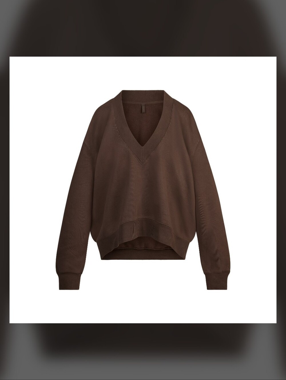 SKIMS Boyfriend Fleece V-Neck Pullover M
